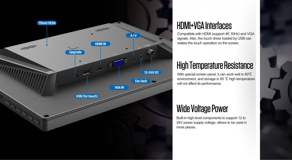 12.1 inch HDMI Capacitive Touch Monitor FA1210/C/T with High Brightness