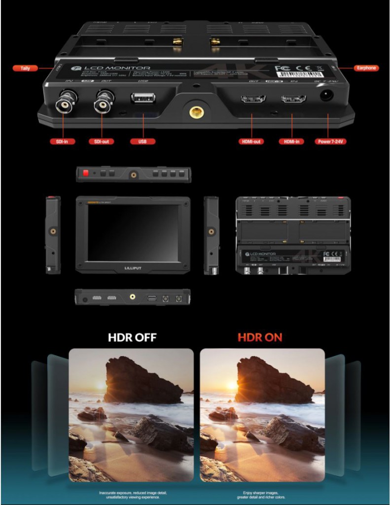 H7S 7" Ultra Brightness On-Camera Monitor
