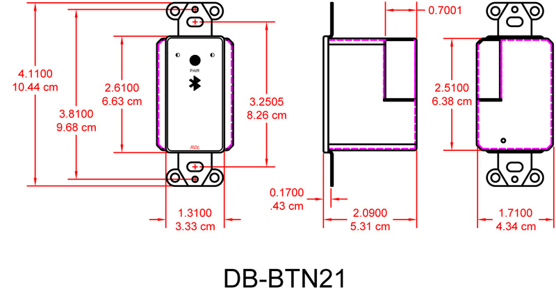 DB-BTN21-dimensions