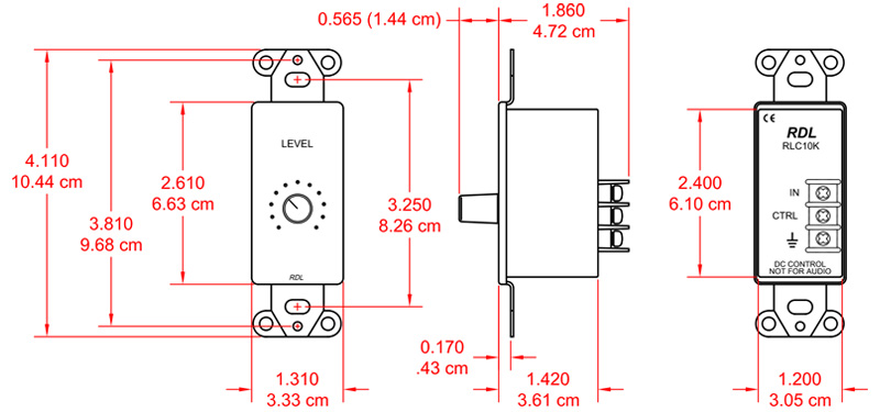 DB-RLC10K-dimensions