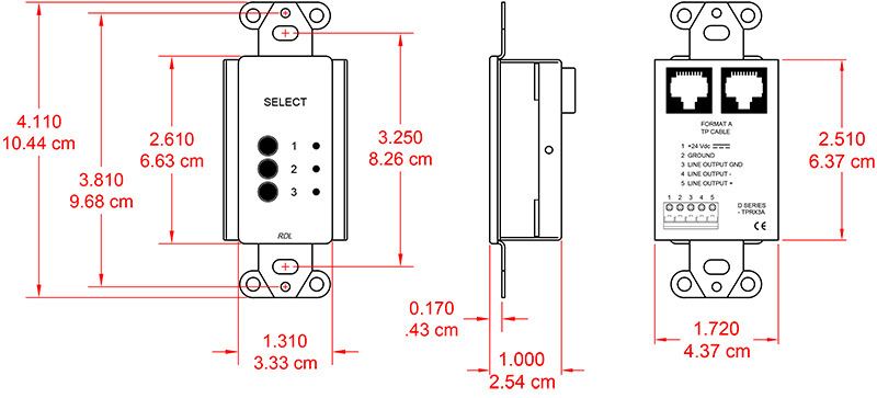 DB-TPRX3A-dimensions