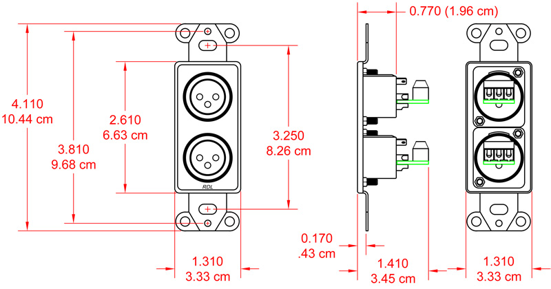 DB-XLR2M-dimensions