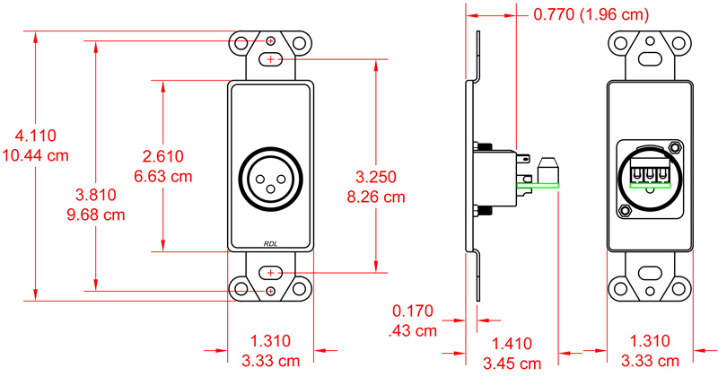 DB-XLR3M-dimensions