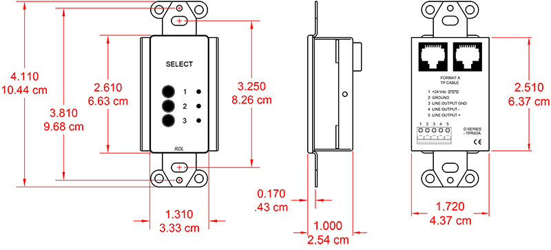 DS-TPRX3A-dimensions