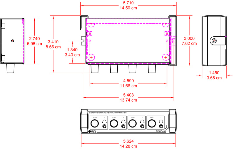 EZ-HDA4A-dimensions