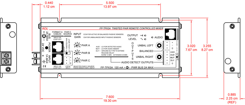 FP-TPX3A-dimensions