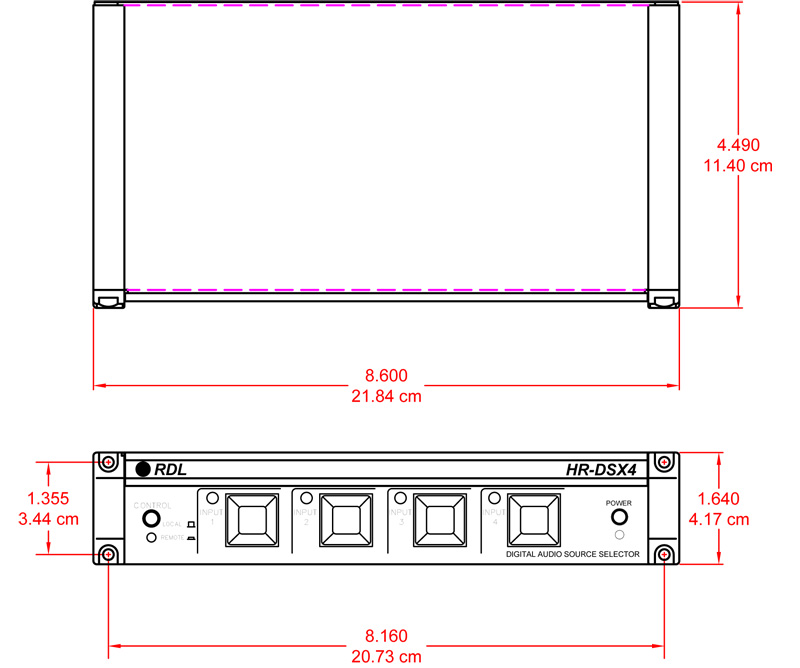 HR-DSX4-dimensions