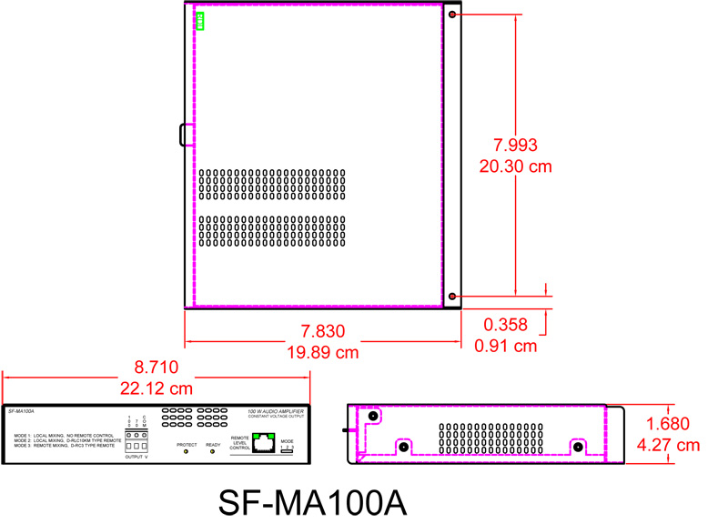SF-MA100A-dimensions