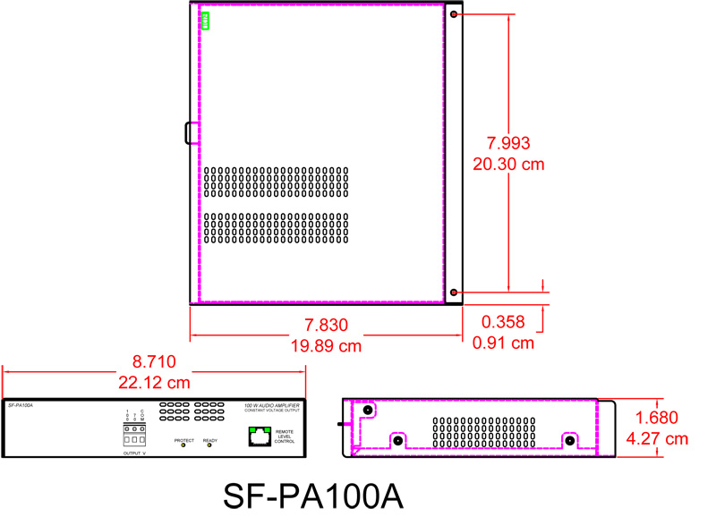 SF-PA100A-dimensions