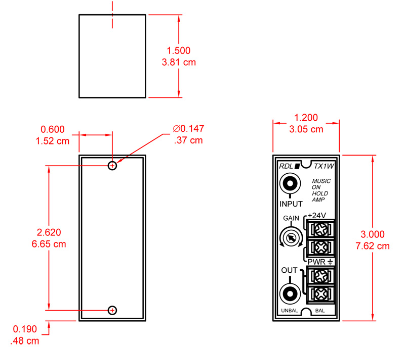 TX-1W-dimensions