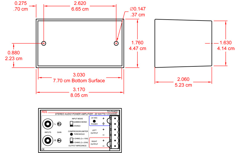 TX-PA40D-dimensions