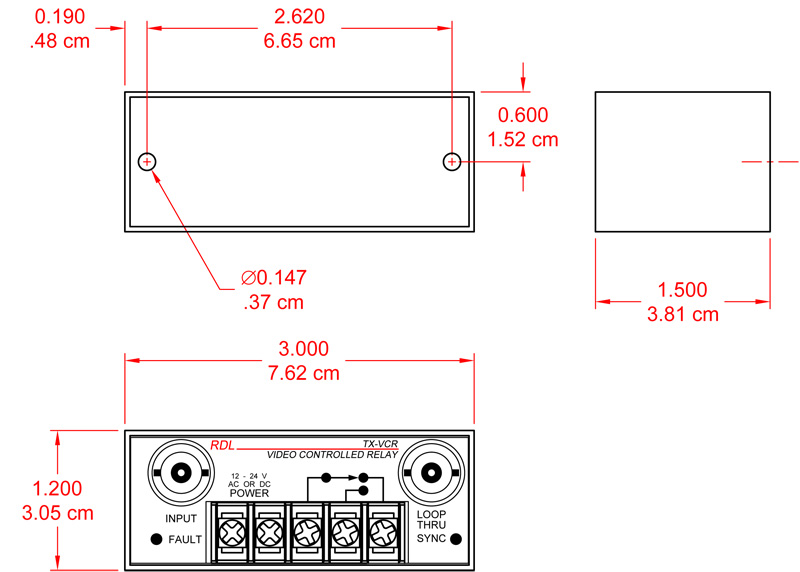 TX-VCR-dimensions